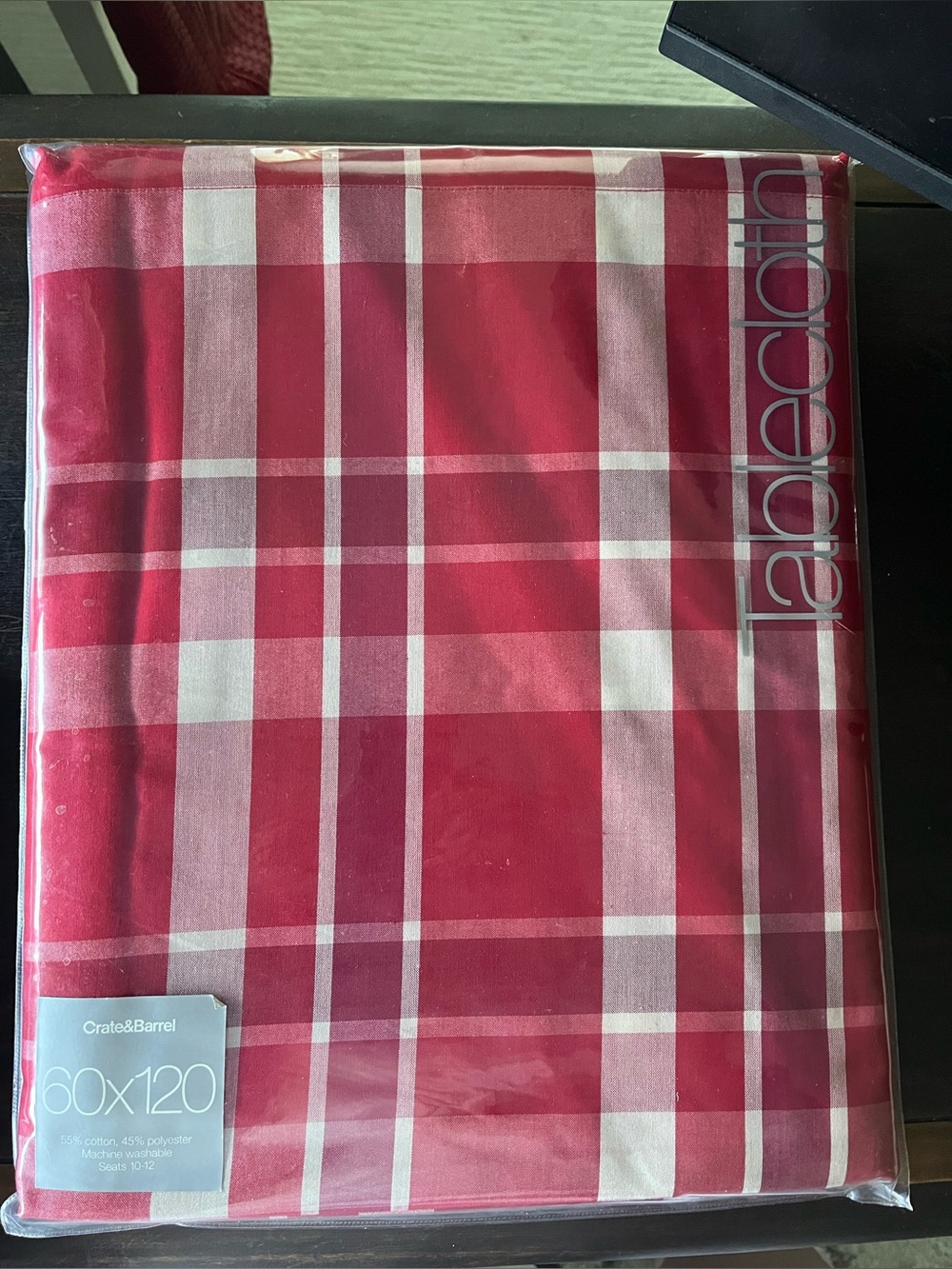 Crate&Barrel Red Plaid Tablecloth 60“ x 120“ NWT